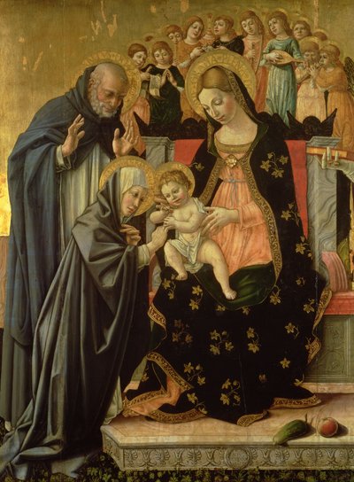 Matrimonio místico de Santa Catalina (detalle) de Lorenzo da Sanseverino